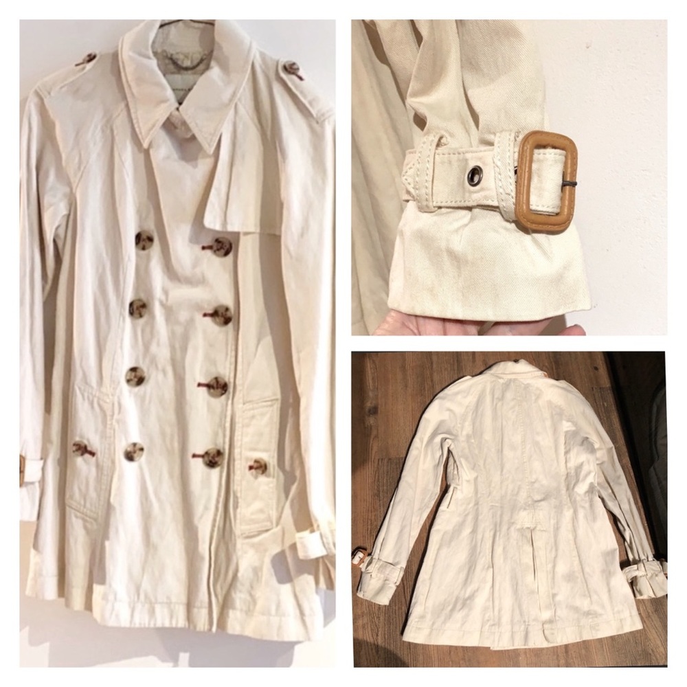 BANANA REPUBLIC Cream Twill Trench style Jacket.. Fabric from Italy🇮🇹 Size S